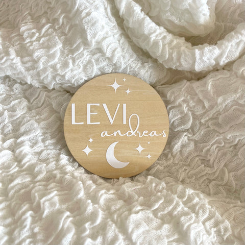 Moonlight Baby Name / Pregnancy Announcement Disc