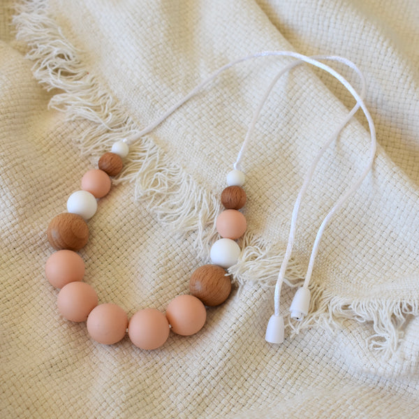 Stacey Silicone & Beech Wood Mum Necklace