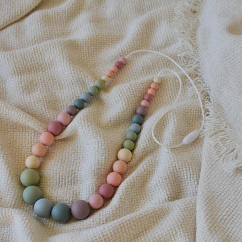 Muted Rainbow Harlow Silicone Necklace