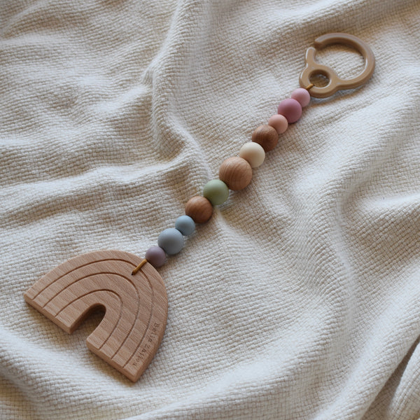Wooden Rainbow Pram Toy