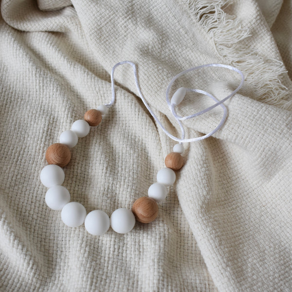 Stacey Silicone & Beech Wood Mum Necklace