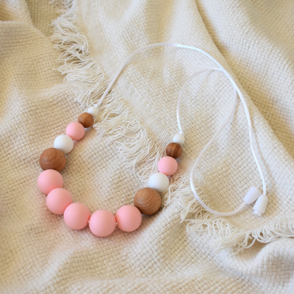 Stacey Silicone & Beech Wood Mum Necklace