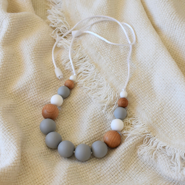 Stacey Silicone & Beech Wood Mum Necklace