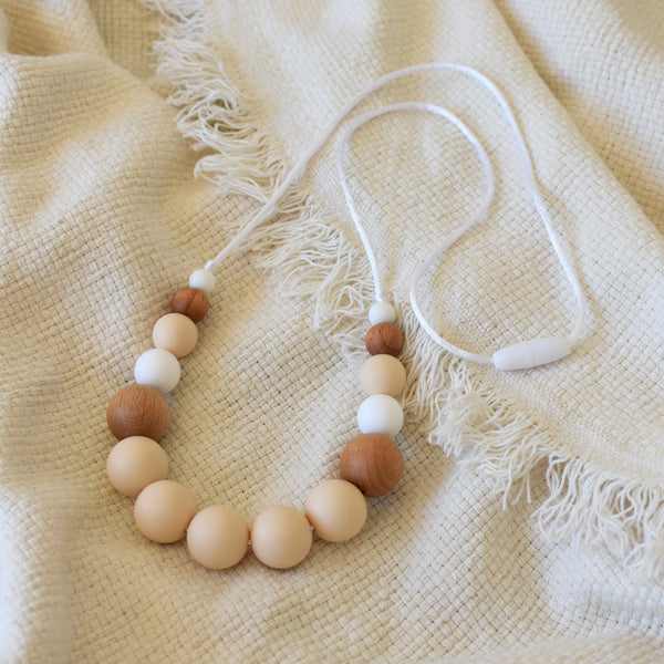 Stacey Silicone & Beech Wood Mum Necklace