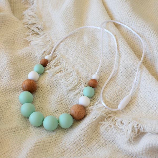 Stacey Silicone & Beech Wood Mum Necklace