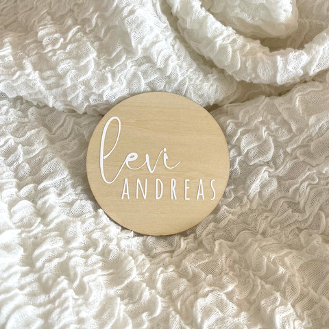 Simple Baby Name / Pregnancy Announcement Disc