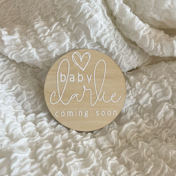 Sweetheart Baby Name / Pregnancy Announcement Disc