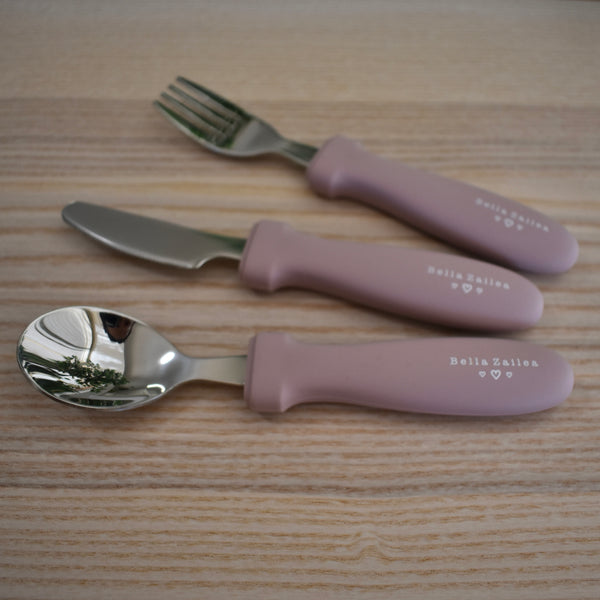 Silicone & Stainless Steel Cutlery Set - Fork Knife and Spoon