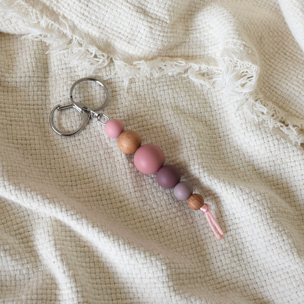 Silicone & Beech Wood Keyring