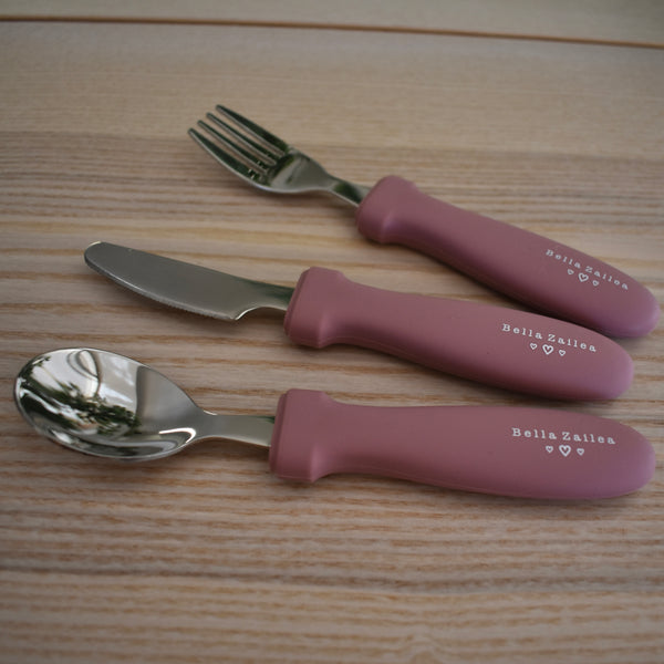 Silicone & Stainless Steel Cutlery Set - Fork Knife and Spoon