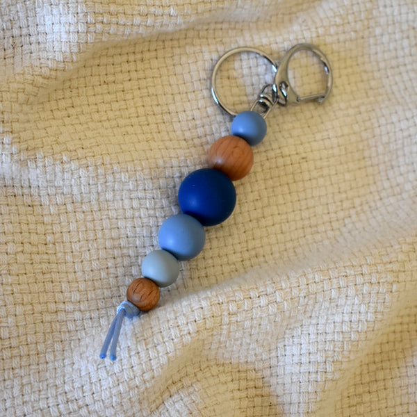 Silicone & Beech Wood Keyring