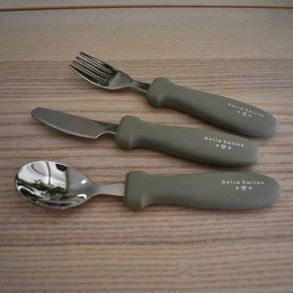 Silicone & Stainless Steel Cutlery Set - Fork Knife and Spoon