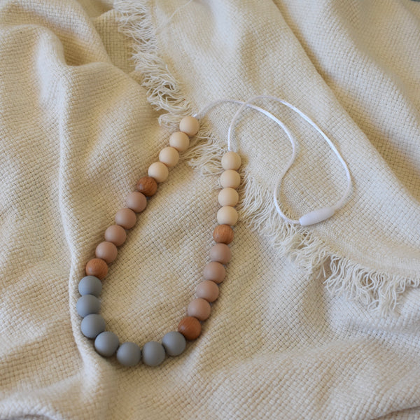 Winter Silicone & Beech Wood Mum Necklace