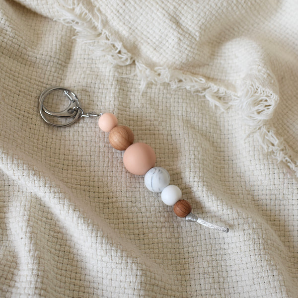 Silicone & Beech Wood Keyring