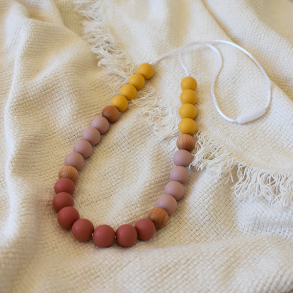 Winter Silicone & Beech Wood Mum Necklace