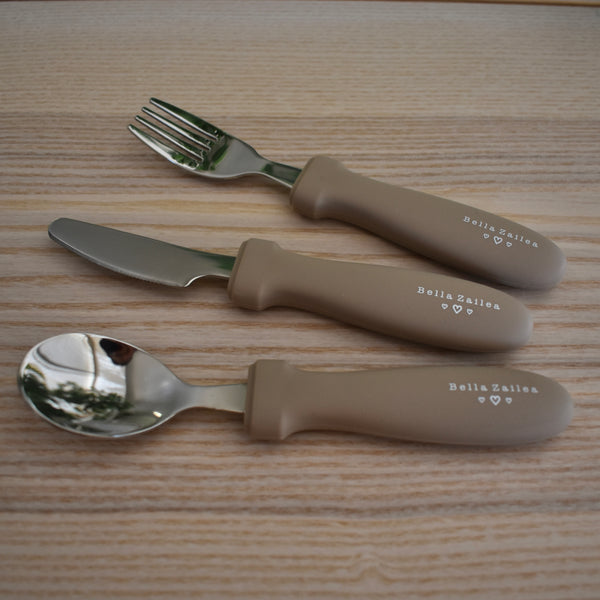 Silicone & Stainless Steel Cutlery Set - Fork Knife and Spoon