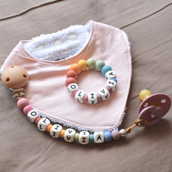 personalised silicone teething toy ring