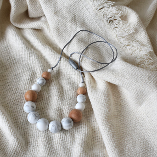 Stacey Silicone & Beech Wood Mum Necklace