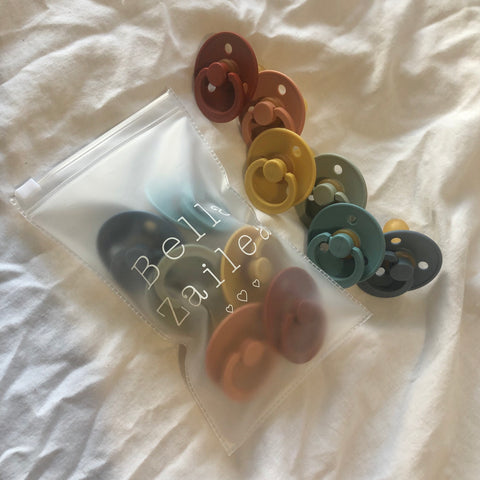 PEVA storage pouch for Bibs dummies and dummy clips