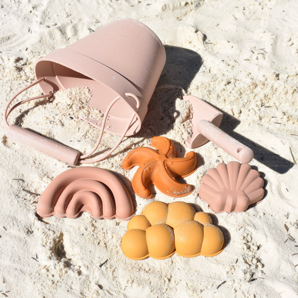 Silicone Sand Set | Bucket, Spade & 4 Sand Moulds