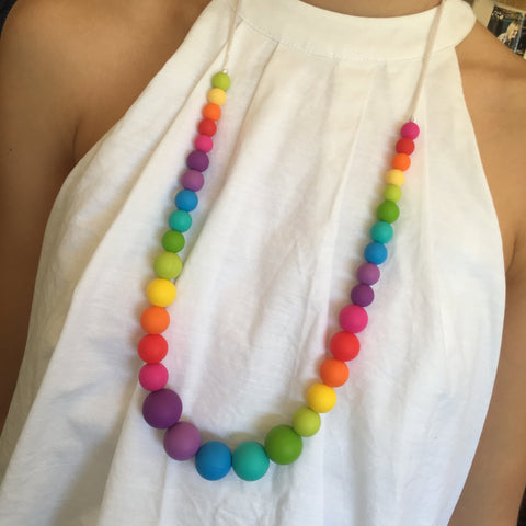 Rainbow Harlow Silicone Mum Necklace